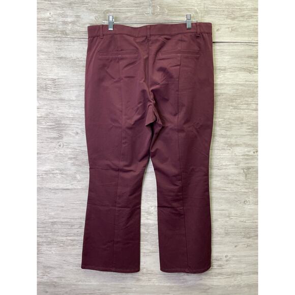 Isaac Mizrahi Live Pants 16P Petite Womens Burgundy Red Bootcut Stretch - Picture 7 of 11